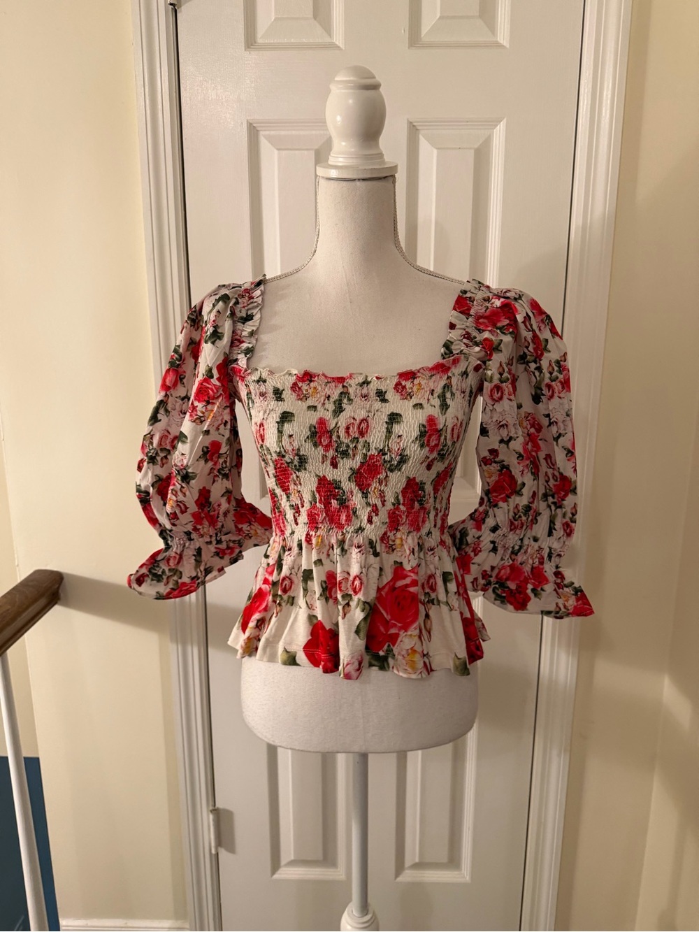 Anthropologie Smocked Sweatheart Blouse NWT! - Picture 2 of 16